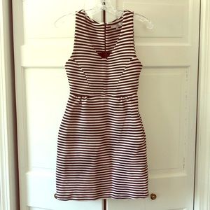 Boden ponte navy stripe dress